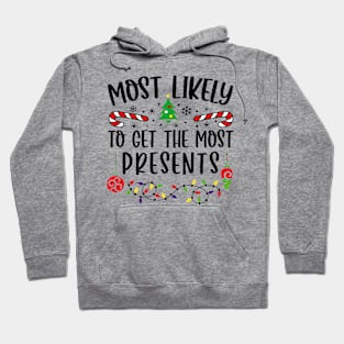 Most Likely To Get The Most Presents Funny Christmas Hoodie